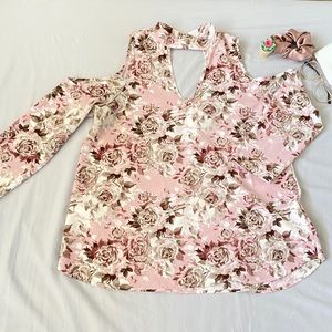 Floral Cold Shoulder Top